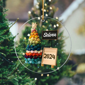 Personalized Crochet Ornament, Custom Crochet Christmas Tree Ornament, Knitting Ornament, Crochet Lover Gift for Mom, Grandma Christmas Gift