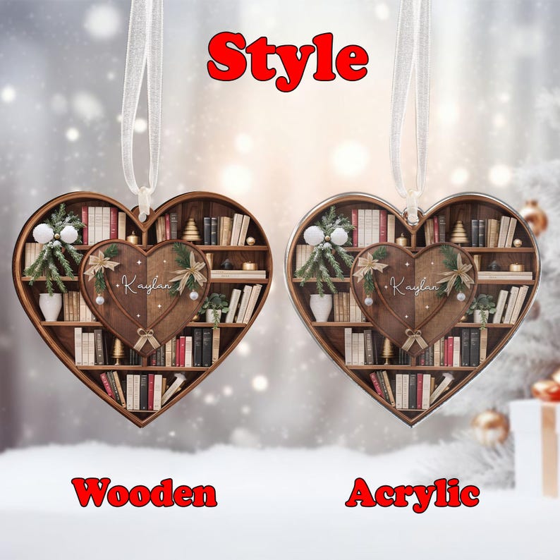 Personalized Christmaas Book Ornament, Book Lovers Gift, Lover Bookworm, Book Club Ornament, Custom Bookish Ornament
