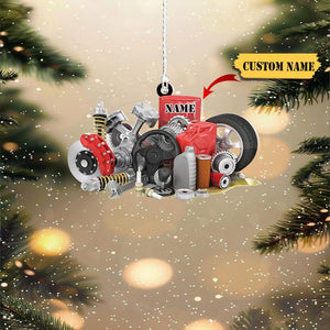 Custom Mechanic shaped acrylic christmas Ornament 2D, Car Mechanic Keepsake, Dad Mechanic Ornaments, Gift For Dad.