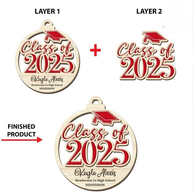 Personalized Class of 2025 Ornament, High School Graduation Ornament, Custom Graduation Ornament, High School Grad Gift, Graduation Gifts