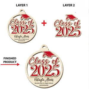 Personalized Class of 2025 Ornament, High School Graduation Ornament, Custom Graduation Ornament, High School Grad Gift, Graduation Gifts