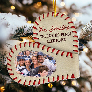 Personalized Baseball Acrylic Photo Ornament, There's No Place Like Home, Gift for Baseball Player, Baseball Player Gifts, Xmas Tree Decor
