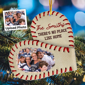 Personalized Baseball Acrylic Photo Ornament, There's No Place Like Home, Gift for Baseball Player, Baseball Player Gifts, Xmas Tree Decor