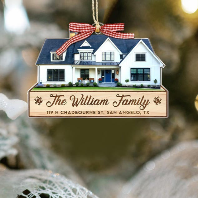 First Christmas In Our New Home Ornament, Custom House Address Ornament, New Home Keepsake, New House Ornament, Family Ornament, First Xmas