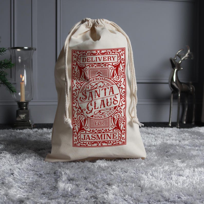 Christmas Santa Sack Stocking Traditional Present Bag Personalised Santa Sack Christmas Sack Personalised Christmas