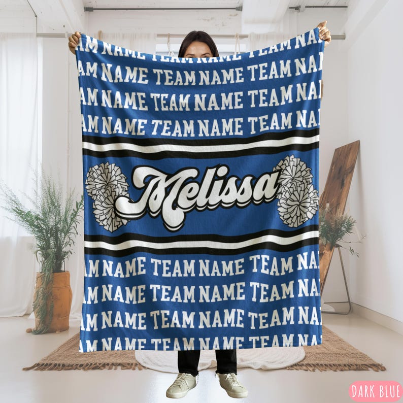 Personalized Cheerleading Blanket Custom Name Senior Cheer Gift Custom Cheer Coach Gift Competitive Cheer Team Gift For Cheerleader Blanket