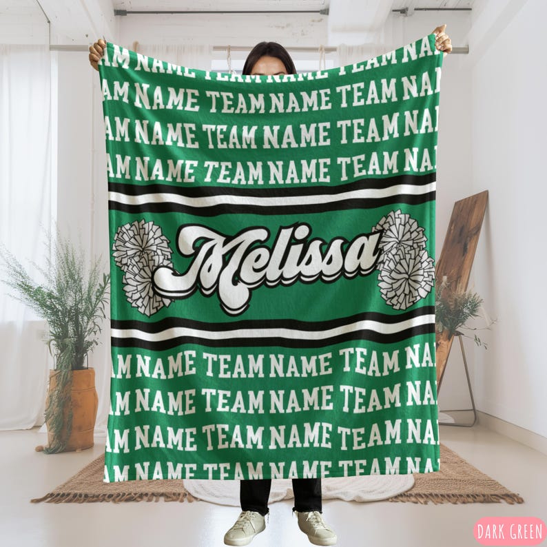 Personalized Cheerleading Blanket Custom Name Senior Cheer Gift Custom Cheer Coach Gift Competitive Cheer Team Gift For Cheerleader Blanket