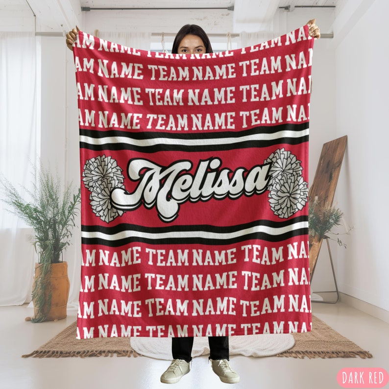 Personalized Cheerleading Blanket Custom Name Senior Cheer Gift Custom Cheer Coach Gift Competitive Cheer Team Gift For Cheerleader Blanket