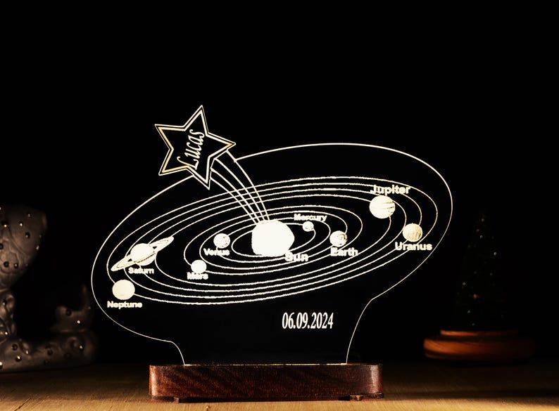 Personalized Solar System Night Light: Kids Room Decor
