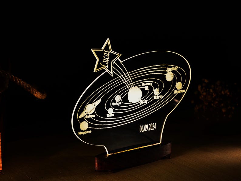 Personalized Solar System Night Light: Kids Room Decor