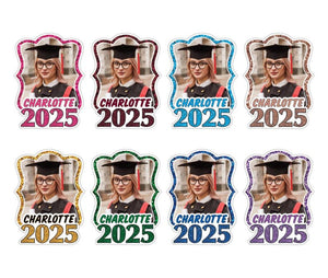 Custom Face Fans With Wooden Handle, Graduation Head, Grad Face Fans, Class of 2025 Head Fans, Graduation Faces on a Stick