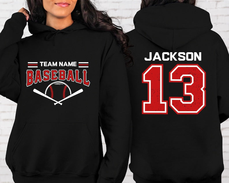 Custom Baseball Sweatshirt, Personalized Baseball Shirt, Baseball Team Name Sweater, Baseball Crewneck, Game Day Hoodie, Baseball Mom Shirt