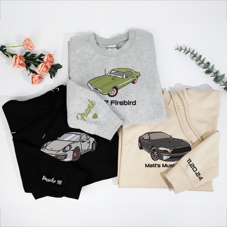 Personalised Car Hoodie, T-Shirt and Jumper, Custom Embroidered Car Hoodie Gift for Car Guys and Enthusiast, Car Gift Realistic Photo Design il_794xN.6406835616_m0pc.jpg