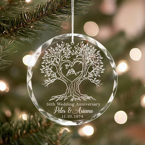 Personalized 50th Anniversary Ornament, Golden Anniversary Gifts for Grandparents, Wedding Anniversary Ornament, Christmas Gift for Couples