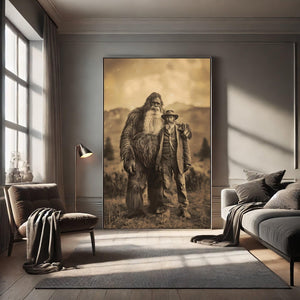 Sasquatch Wall Art Print Vintage Photograph Cryptid Bigfoot Print Mystery Wall Art 19th Century Sasquatch Poster Bigfoot Lover Gift (No Frame)