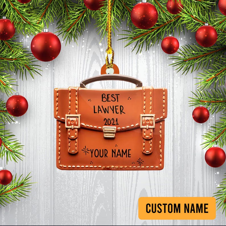 Personalized Lawyer Christmas Ornament, Custom Name Lawyer Ornament, Christmas Gift for Lawyer, Flat Acrylic Ornament 2D