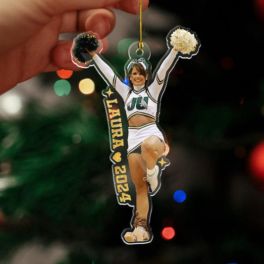 Personalized Cheerleader Christmas Ornament, Custom Photo Ornament, Cheerleading Team Gift, Cheer Mom Gift, Cheerleader Gift, Cheer Gifts