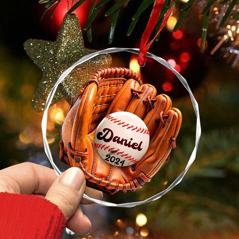 Personalize Baseball Ornament, Custom Christmas Baseball Ornament, Baseball Christmas Tree Ornament, Baseball Team Gift, 2024 Ornament Gift
