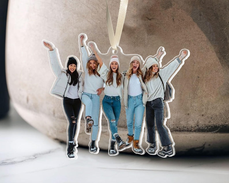 Custom Photo Acrylic Ornament: Personalized Keepsake Gift Custom Family Photo Christmas Ornament, Besties Xmas Gift, Pet 1st Christmas Keepsake, Picture Keepsake