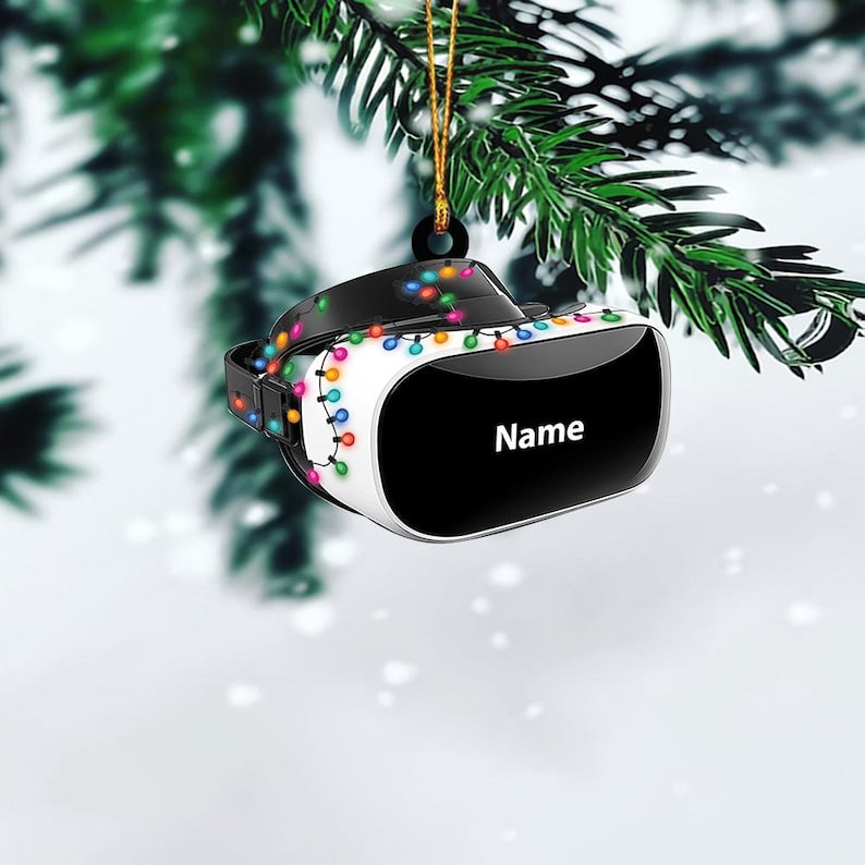 Personalized VR Headset Christmas Ornament, Virtual Reality Ornament, VR Controller Ornament, Metaverse Holiday Ornament Gift