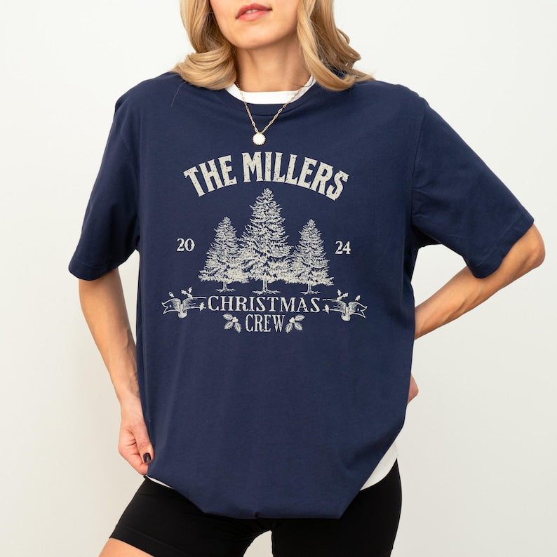 Custom Family Matching Christmas Sweatshirt Personalized Family Name Pajamas Christmas Couple Shirt Xmas Group Tee Christmas Crew Sweater