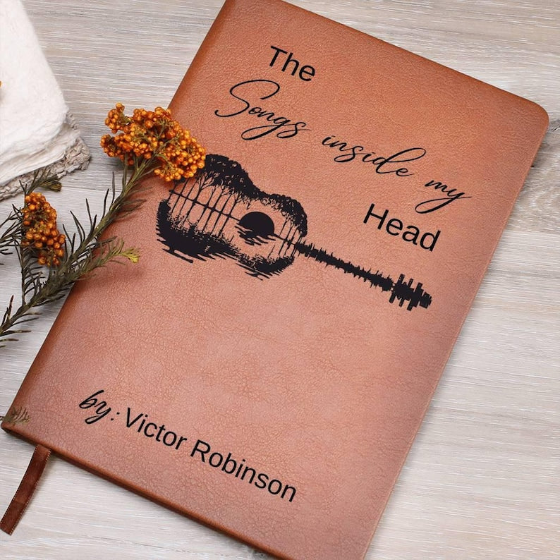 Customized Songwriter Leather Journal, Songs Inside My Head Notebook Musician Notebook Songwriting Journal, Guitarist Gifts For Music Lovers