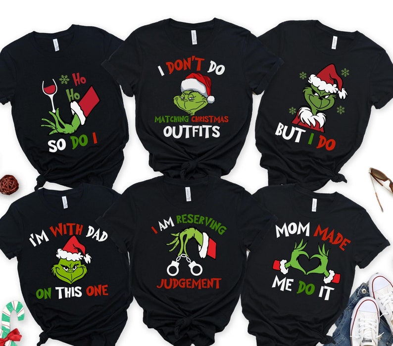 The Grinchy Christmas Family Matching Shirts, Family Men Funny shirt, I Don't Do Matching Christmas Outfits, But I Do Tee, Christmas gifts il_794xN.6409413326_eecu.jpg