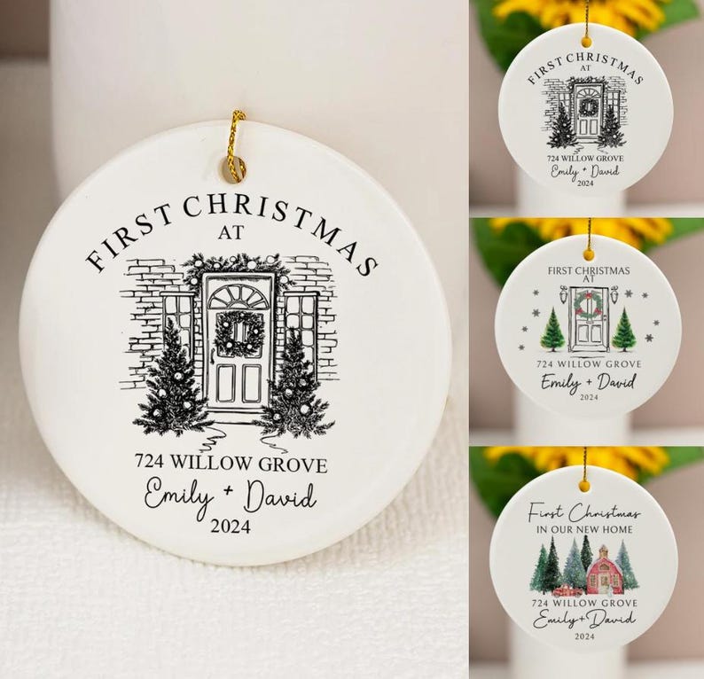Our New Home Christmas Ornament,First Christmas Ornament,New Home Gifts,New House Gifts,Keepsake Gifts,House Address Ornament,Happy New Home