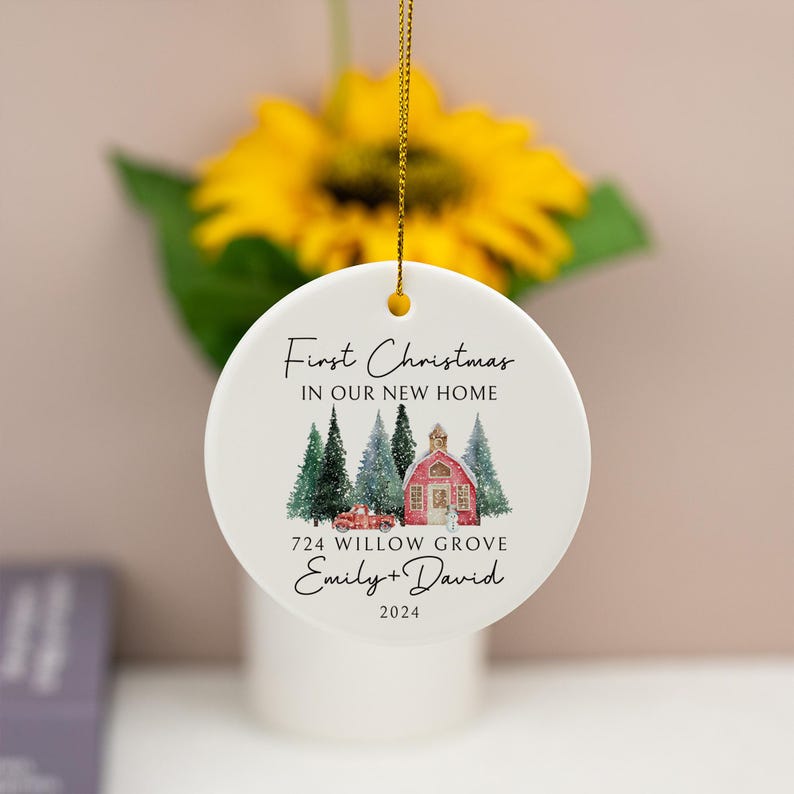 Our New Home Christmas Ornament,First Christmas Ornament,New Home Gifts,New House Gifts,Keepsake Gifts,House Address Ornament,Happy New Home