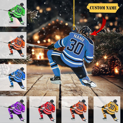 Personalized Hockey Player Christmas Ornament 2024, Hockey Players Keepsake, Hockey Lovers Ornament, Decor Gift For Hockey Player