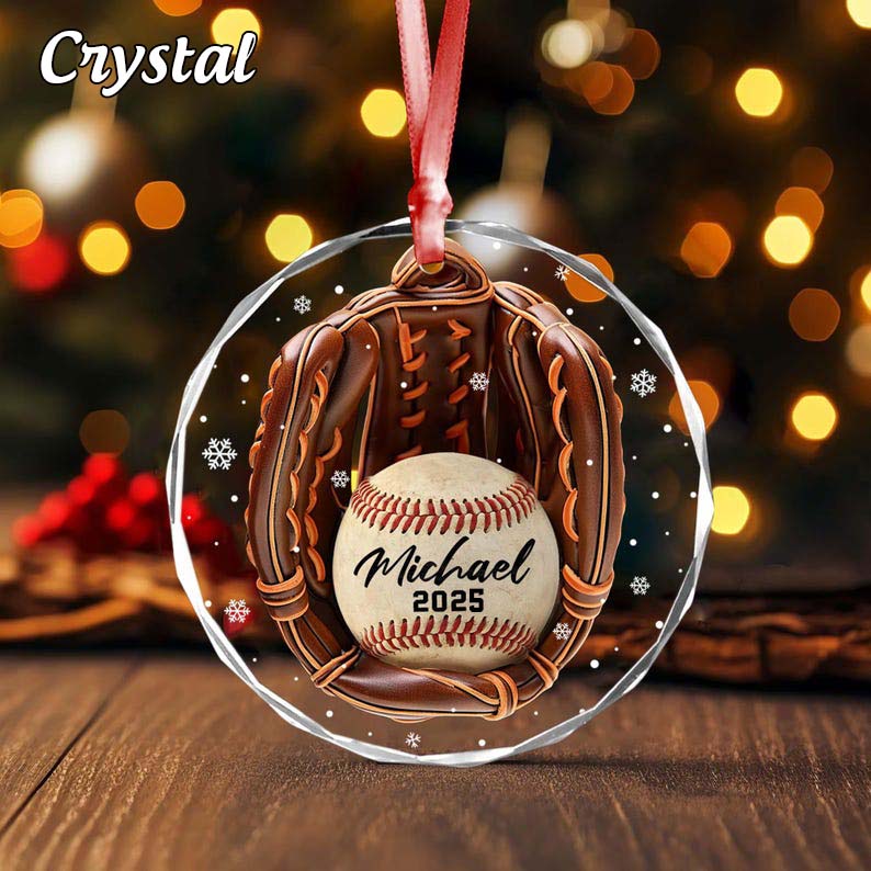 Custom Baseball Ornament: Personalized Team Name, Christmas Tree Decoration