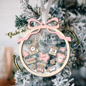 Baby's First Christmas Ornament 2024, Personalized Baby 1st Christmas Ornament, Custom New Baby Gift, 4D Shake Babies Ornament,Baby Keepsake