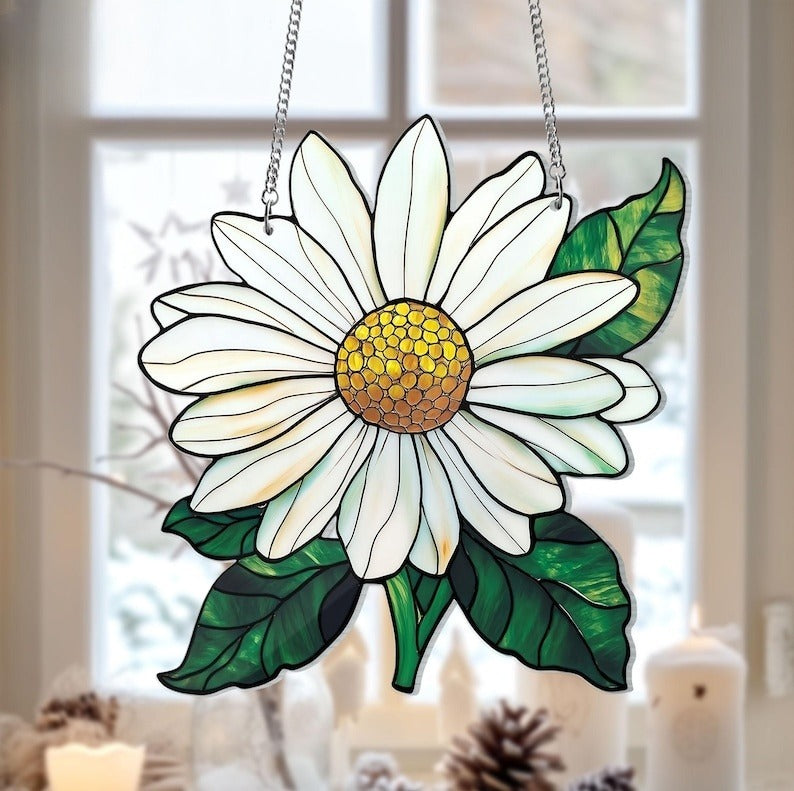 Birth Flower With Name Suncatcher Ornament, Birth Month Flower Acrylic Window Hanging, Birth Flower Memorial Gift, Mothers Day Gift For Mom