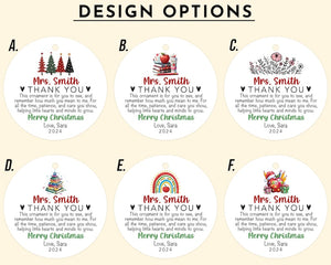 Custom Teacher Ornament Personalized Teacher Christmas Ornament 2025 Teacher Appreciation Ornament for Teacher Thank You Keepsake Gift