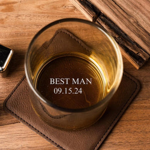 Whiskey Glasses for Groomsmen Gifts Personalized Whiskey Glass Groomsmen Proposal Best Man Gift for Him, Groom Gift, Father of the Bride