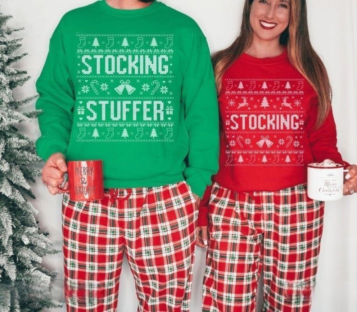 Couples Ugly Christmas Sweater, I'm Her Stocking Stuffer, Funny
