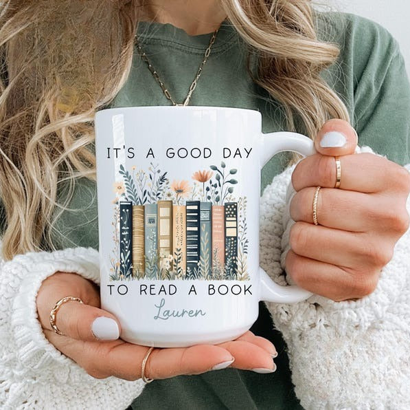 Book Mug, Bookish Mug, Book Lover Mug, Bookish Cup, Teacher Mug, Reading Mug, Coffee Mug, Personalized Mug, Cottagecore Mug, Bookworm Mug