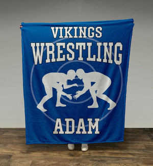 Custom Wrestling Blanket, Custom Name Blanket, Wrestling Blanket, Sports Blanket, Team Gift, Wrestling Gift