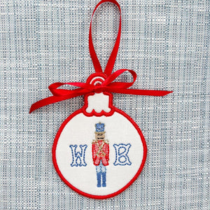 Custom Embroidered Christmas Ornament with Monogram, Baby's First Christmas, Wedding/Family est. Date