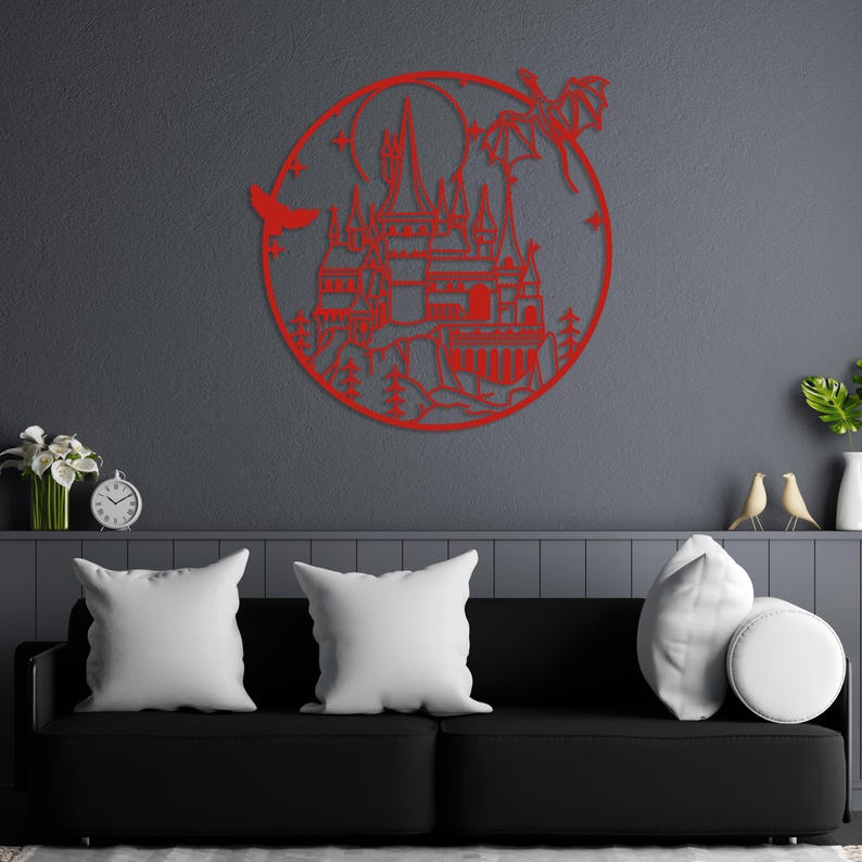 Wizard Magic School Metal Wall Art, Movie Fan Gift, Witch And Wizard Sign, Gaming Room Magic Art,Kids Room Wall Hanging,Christmas Young Gift