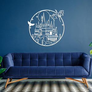 Wizard Magic School Metal Wall Art, Movie Fan Gift, Witch And Wizard Sign, Gaming Room Magic Art,Kids Room Wall Hanging,Christmas Young Gift