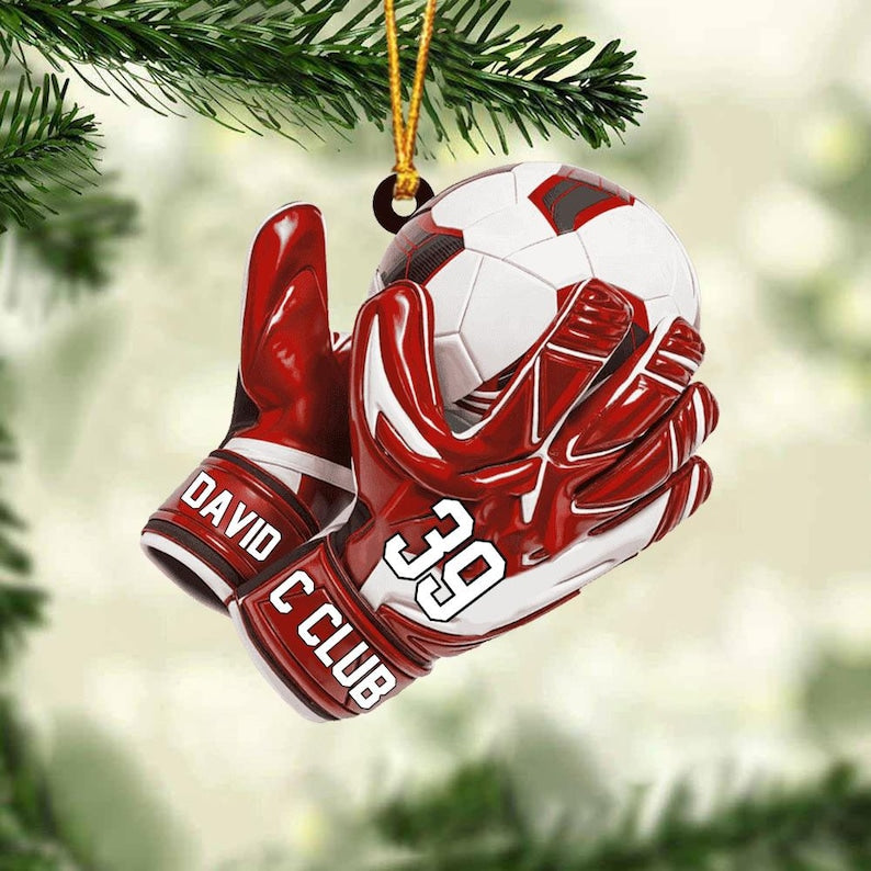 Personalized Soccer Goal Ornament, Soccer Goal Keeper Christmas Ornament, Soccer Lover Ornament, Soccer Team Xmas Gift