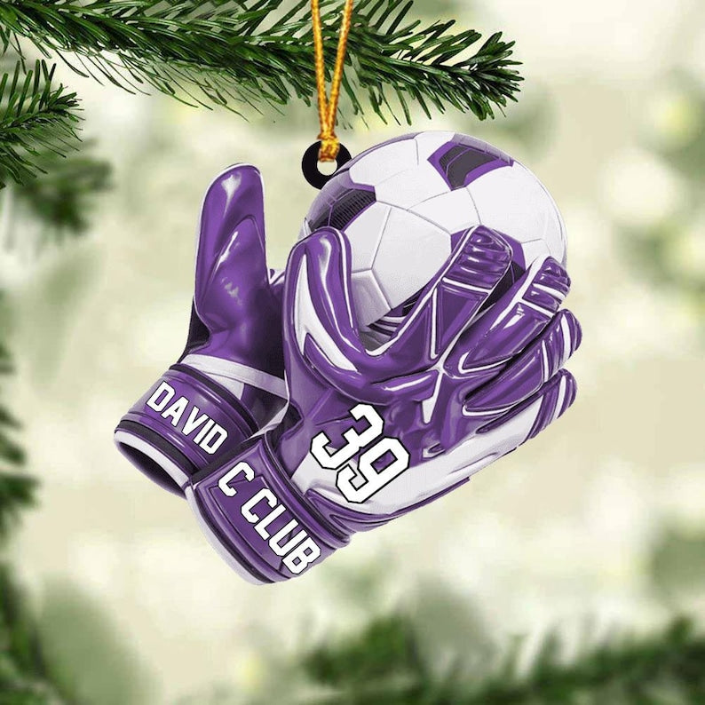 Personalized Soccer Goal Ornament, Soccer Goal Keeper Christmas Ornament, Soccer Lover Ornament, Soccer Team Xmas Gift