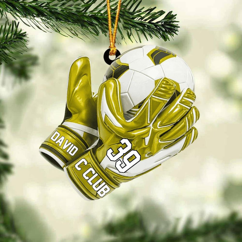 Personalized Soccer Goal Ornament, Soccer Goal Keeper Christmas Ornament, Soccer Lover Ornament, Soccer Team Xmas Gift