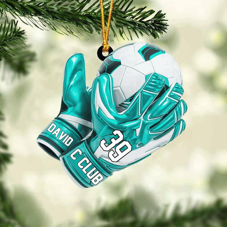 Personalized Soccer Goal Ornament, Soccer Goal Keeper Christmas Ornament, Soccer Lover Ornament, Soccer Team Xmas Gift