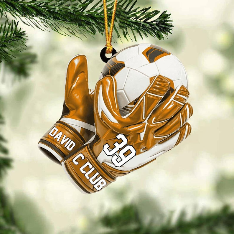 Personalized Soccer Goal Ornament, Soccer Goal Keeper Christmas Ornament, Soccer Lover Ornament, Soccer Team Xmas Gift