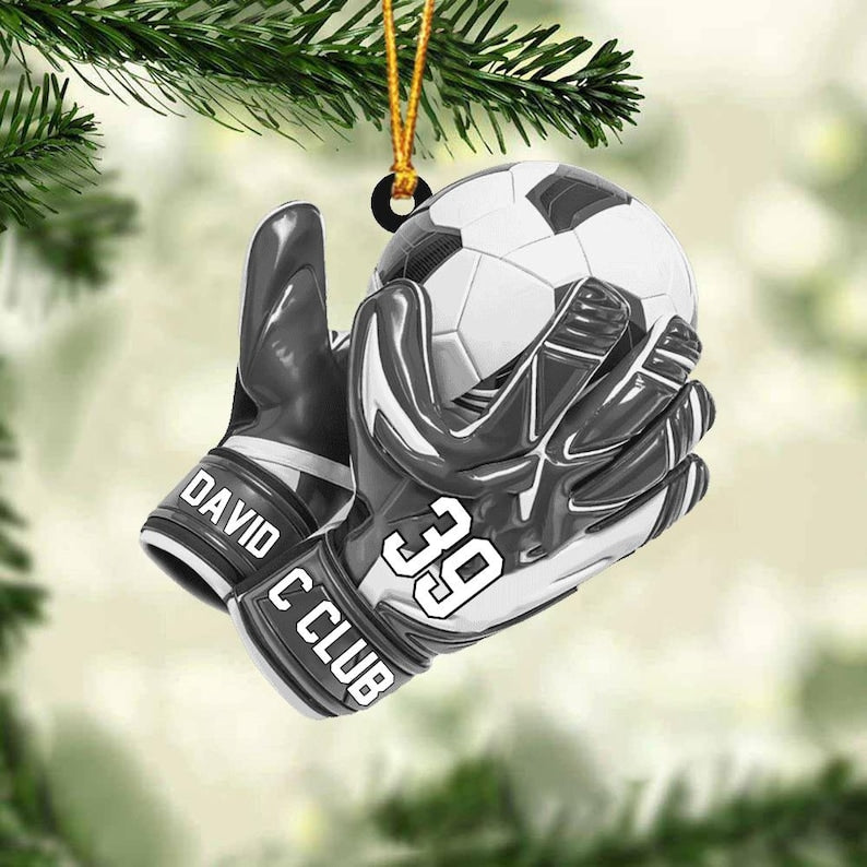 Personalized Soccer Goal Ornament, Soccer Goal Keeper Christmas Ornament, Soccer Lover Ornament, Soccer Team Xmas Gift