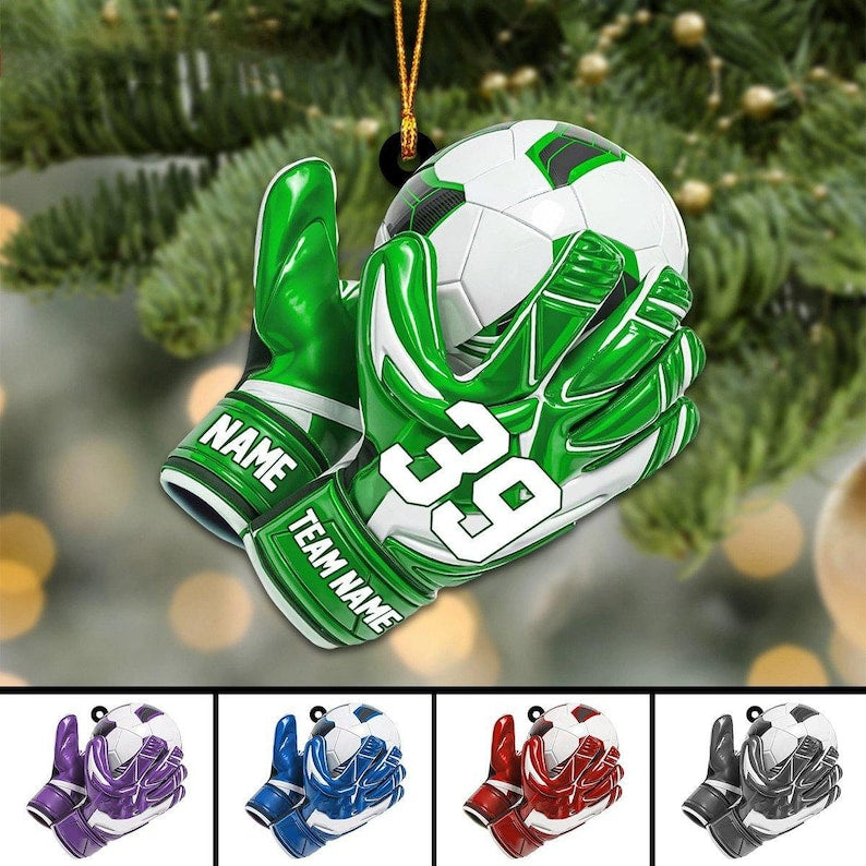 Personalized Soccer Goal Ornament, Soccer Goal Keeper Christmas Ornament, Soccer Lover Ornament, Soccer Team Xmas Gift