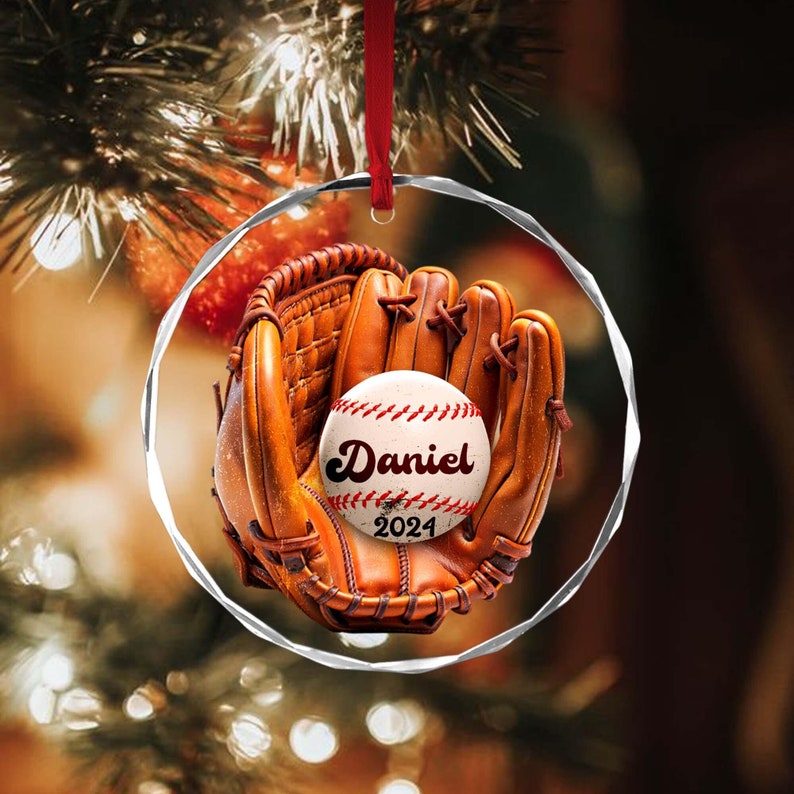Personalize Baseball Ornament, Custom Christmas Baseball Ornament, Baseball Christmas Tree Ornament, Baseball Team Gift, 2024 Ornament Gift