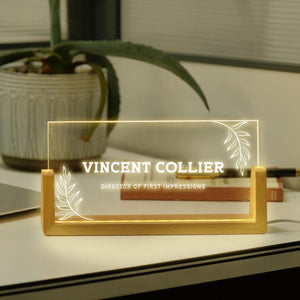 LED Light Desk Name Plate, Custom Desk Name Plate with Lights, Administrative Gift, Gift for Her, Office Decor, Boss Gifts, Graduation Gifts